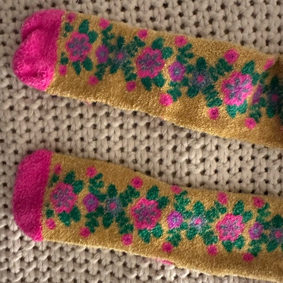 Floral Patterned Socks with Pink Accents - Picture 2 of 4